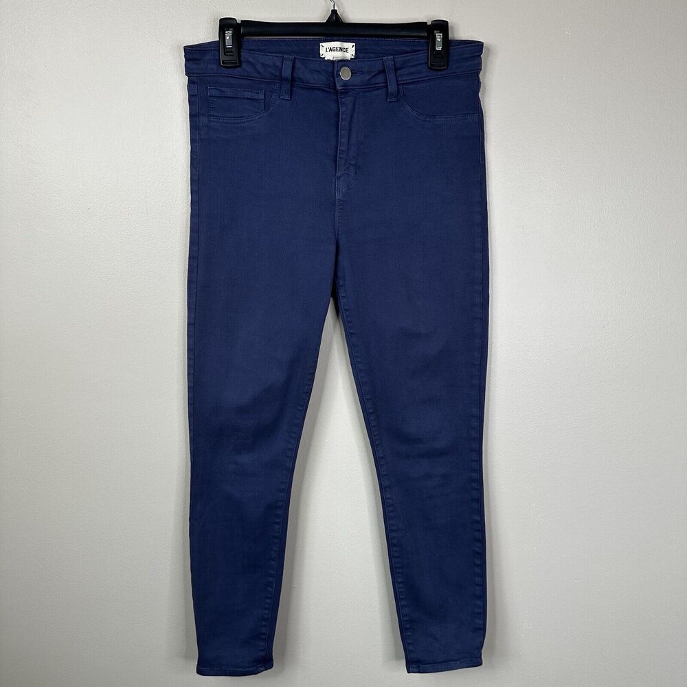 L'Agence Jeans Womens 30 Margot High Rise Skinny In Sea Blue Pants Stretch